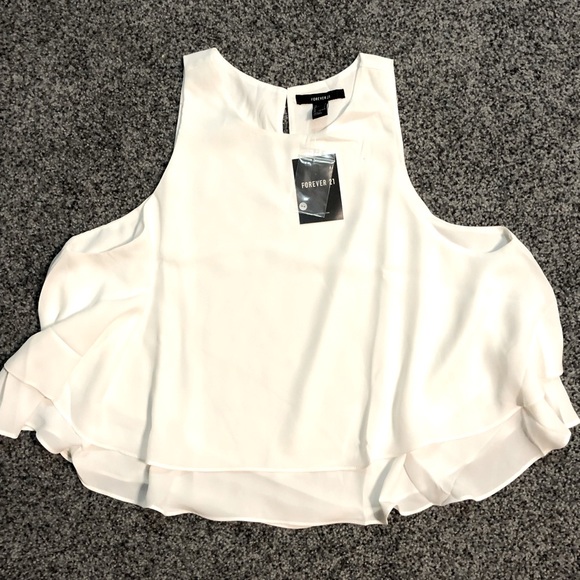 Forever 21 Tops - Forever21 Flowy White Layered Top Size Small NWT